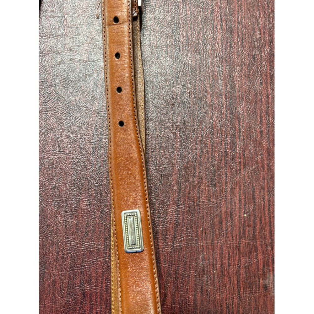 Mens Brown Genuine Leather Western Belt Silver Buckle Tip Size 42 RB5019222